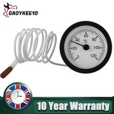 Round Thermometer Capillary Tube Temperature Gauge Meter 0-120°C With Sensor UK