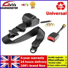 Classic Car Universal 3 Point Retractable Black Seat Belt -Car, Van, Coach 3.6m