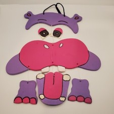 1981 Art Pottery Animal Clackers  Windchimes Hippo Magic Wind So Cute
