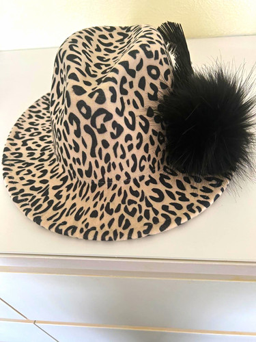 Women leopard print fedora - leopard,