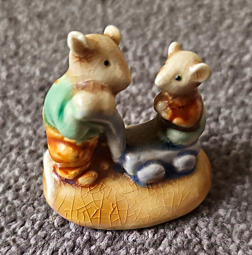 Ceramic pottery mouse ornament - pottery,