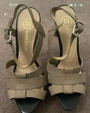 Stunning Ladies River Island High Heel Beige And Black Shoes, Size 5. Brand New