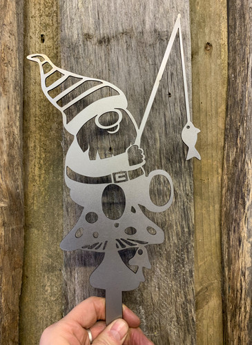 Gnome fishing plant pot - fishing,