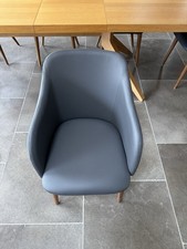 Dwell Dip Dining Chair Grey Faux Leather UK Collection x 4