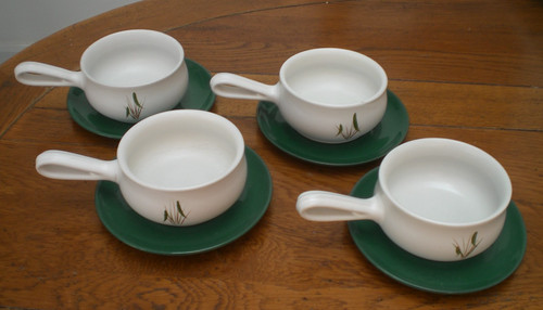 Four denby green wheat lidded - denby,