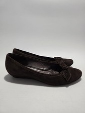 Gabor Ladies Brown Suede Leather Comfort Shoes UK Size 5.5 Very Low Heel