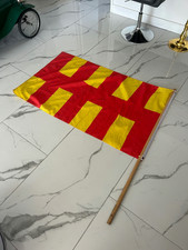 Northumberland County Flag – Bold Red & Gold Design on Wooden Pole