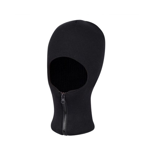 Open face zipper black knitted - face,