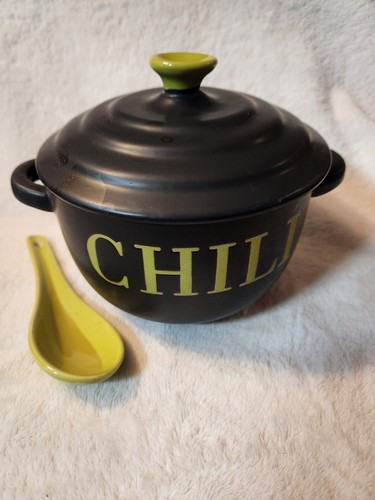 Nib ceramic chili bowl lid - bowl, w/lid