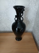 Large Black Glass Vase