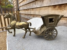 Brass Vintage Horse And Cart, Letter Rack, Ornament