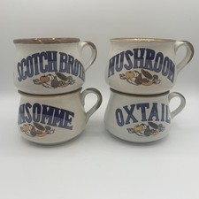 4x Vintage Ceramic Recipe Soup