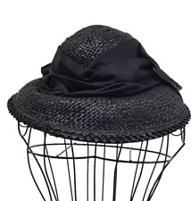 Hearld & Heart Women's Black Straw Hat with Bow