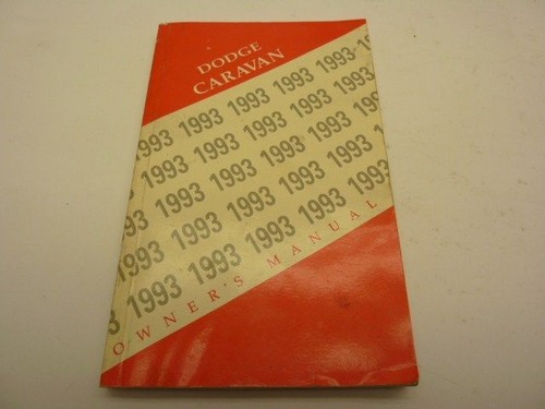 Caravan 1993 owners manual - 1993,