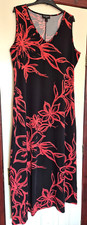 Antthony Studio sleeveless Dress Black & Red floral design Vee front Size L NWOT