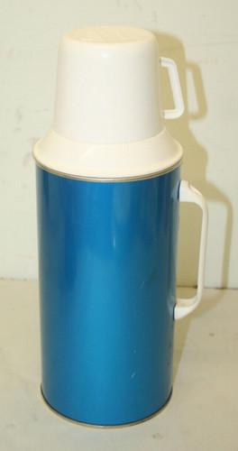 Vintage blue vacco flask - blue,