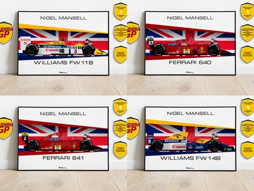 Nigel mansell prints fw11b - nigel, f1
