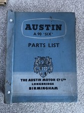 Austin A90 Six Westminster Parts Manual