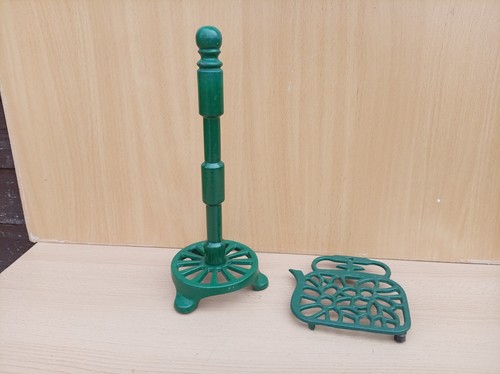 Vintage cast iron green enamel - cast,
