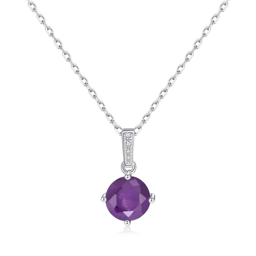 Sterling silver amethyst - silver,