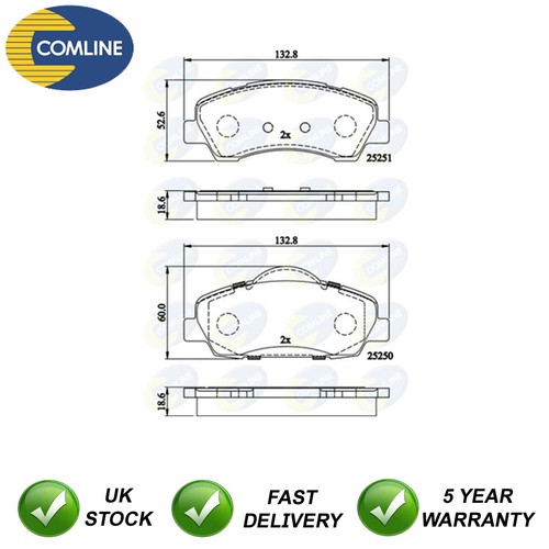Brake pads set front - brake, comline