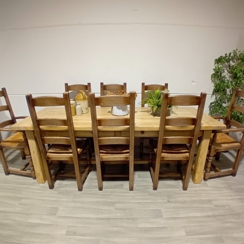 Rustic oak refectory table - refectory,