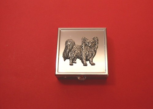 Papillon dog square mint pill - papillon,