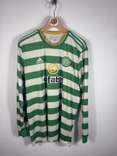 Adidas men’s Celtic long sleeve football shirt in green size XL