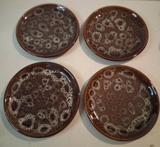 Vintage Kernewek Pottery Ltd Honeycomb/Lava Drip Round Side Plates ~ Set Of 4