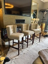 Set of 3 Ralph Lauren Barstools, stunning quality beige  wing stool rrp £12,000