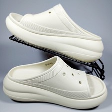Crocs Crush Slide Womens Size 5 W7M5 Cream Comfort Outdoor Summer Holiday 