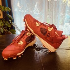 2015 Men's Jordan IV Retro MCS Baseball Size:16 Cleats Gym Red 807709 601