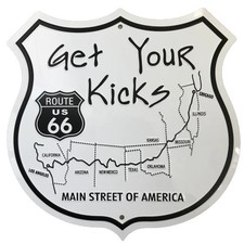 METAL WALL SIGN TIN ROUTE 66