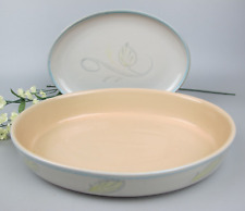 Denby Peasant Ware Oven Dish & Serving Platter. Vintage pottery Oval 11.5" 9.75"