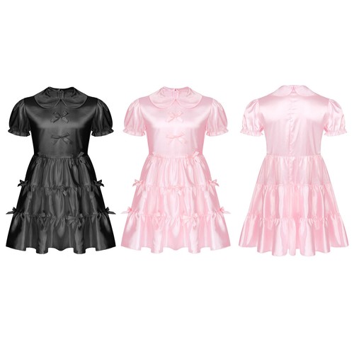Sissy men satin nightdress - uk,