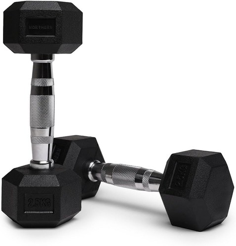 Hex dumbbells 5kg - 2.5kg, pair