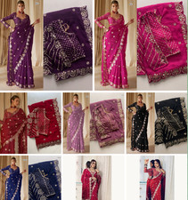 Mirror Embroidery saree indian