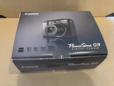 Canon PowerShot G9 12.1MP Digital Camera Black Battery & Charger (VGC) Boxed