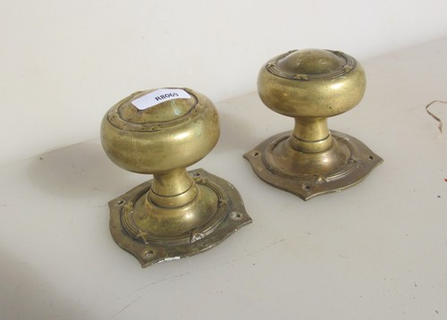 Victorian brass door knobs - door,