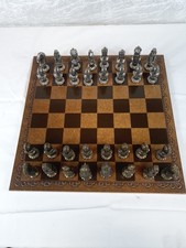 Leatherette Large Chess Board With Heavy Italian Peices