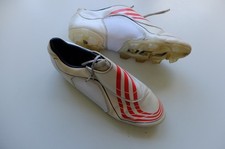 Adidas F50+ Tunit UK 10.5 white red 2008 football boots FG *See notes F30