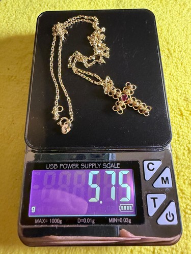 14k solid gold - gold, cross