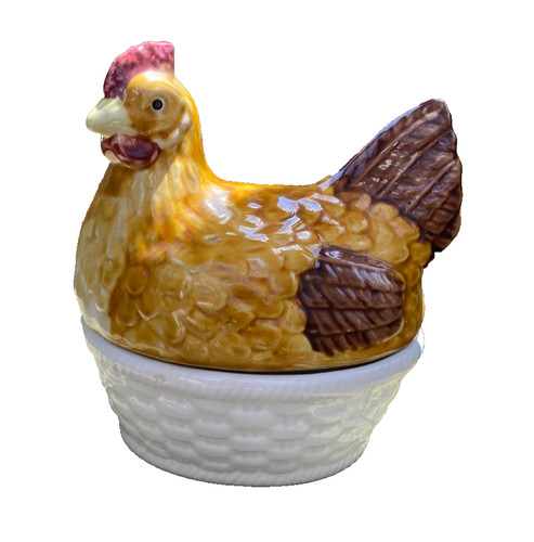 Vintage ceramic chicken egg - vintage,