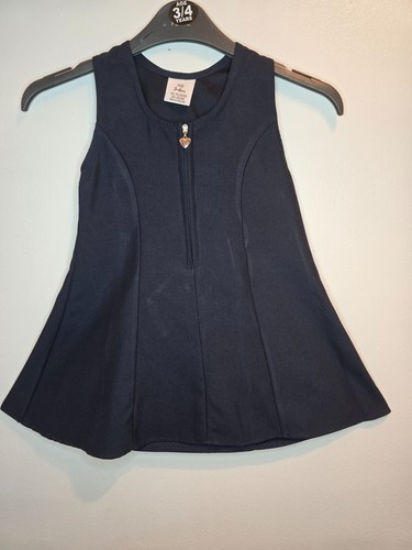 Girls navy school pinafore - navy,