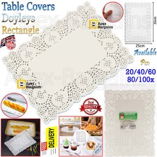 Rectangle Napkin Lace Paper Doilies Table Covers Doyleys Catering Cake Holder UK