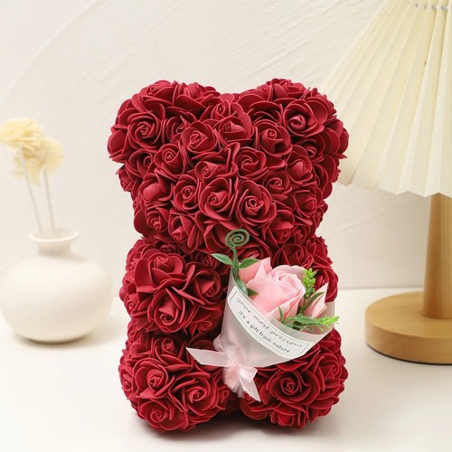 Foam rose teddy bear carry