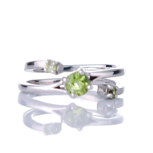 Sterling silver peridot ring - sterling,