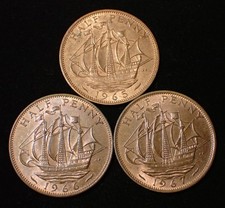UK Half Penny 1965 , 1966 