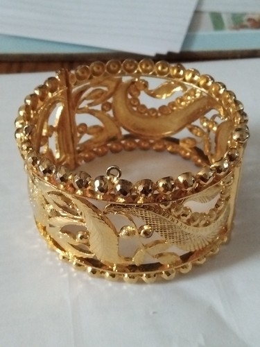 Lovely gold tone wide indian - gold,