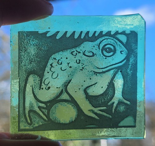 Stained glass frog - stained,